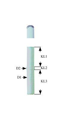 Tændelektrode til klemning Tilslutning F 2,8x0,8mm Kabellængde 700mm D1 ø 6mm D2 ø 85mm EL1