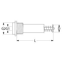 Magnetindsats ø 17mm L 45mm G1: M10x1 G2: M24x1 passer til Minisit