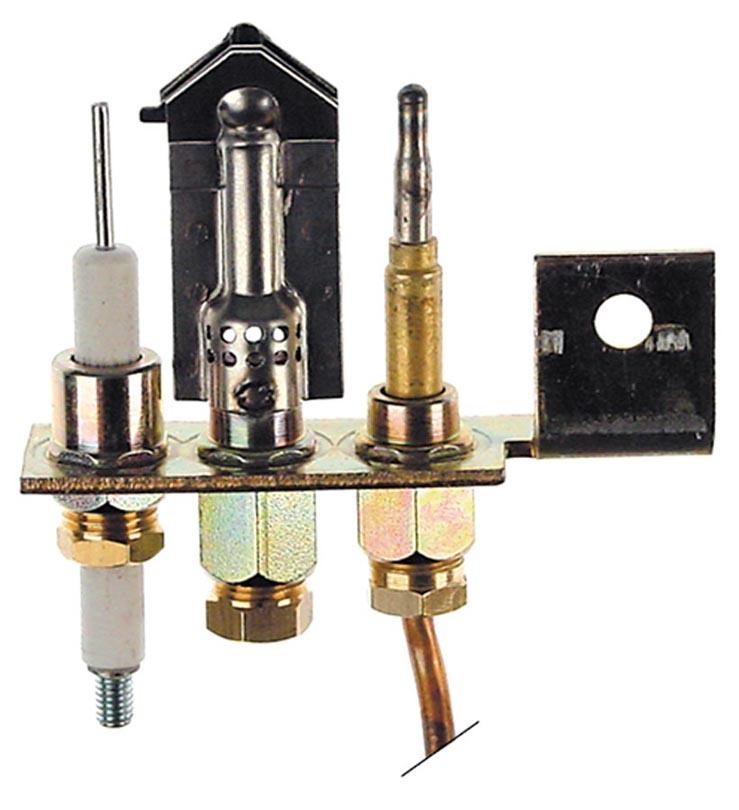 Tændbrænder med 3 flammer  - Gastilslutning 6mm POLIDORO