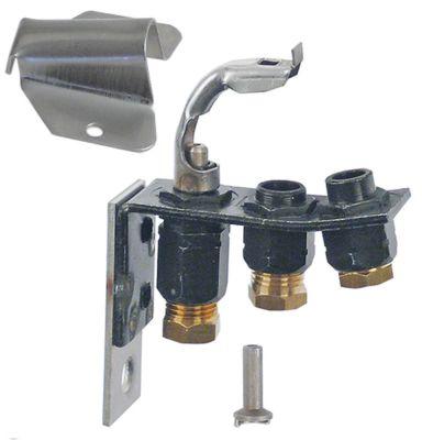 Tændbrænder med 2 flammer naturgas/F-gas Gastilslutning 6mm Dysetype 14/27