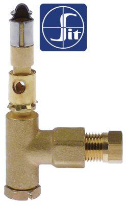 Tændbrænder 1 flamme Dyse ø 2mm Gastilslutning 6mm SIT Flammeretning 90° forskudt