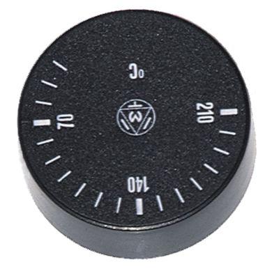 Knap Termostat T.maks. 210°C 40-210°C ø 42mm Akse ø 6x4,6mm Udglatning -135° passer til IMIT