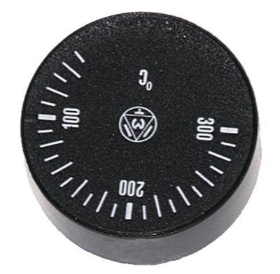 Knap Termostat T.maks. 300°C 50-300°C ø 42mm Akse ø 6x4,6mm Udglatning -135° passer til IMIT