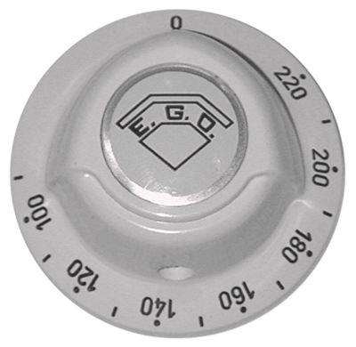knob thermostat t.max. 220°C ø 52mmshaft ø 6x4.6mm shaft flat lower white
