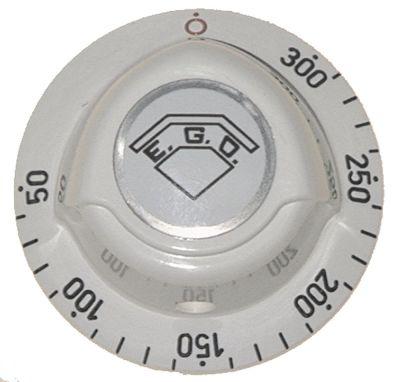 knob thermostat t.max. 300°C ø 52mmshaft ø 6x4.6mm shaft flat lower white