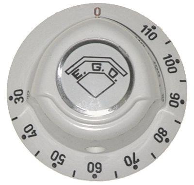knob thermostat t.max. 110°C ø 52mmshaft ø 6x4.6mm shaft flat upper white
