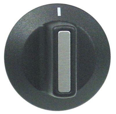 Knap Kontakt nulmærke ø 42mm Akse ø 6x4,6mm Udglatning højre sort