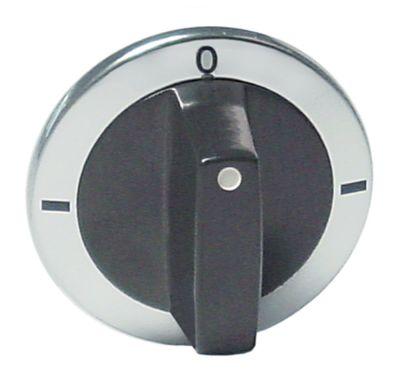 Knap Kontakt 0-1-0-1 ø 63mm Akse ø 6x4,6mm Udglatning oppe