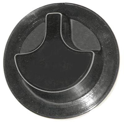 Knap uden symbol ø 62mm Akse ø 6x4,6mm Udglatning oppe sort