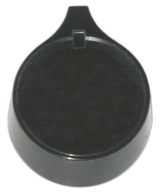 Knap uden symbol ø 60mm Akse ø 10x8mm Udglatning oppe sort