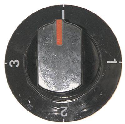 Knap Kontakt 4-takt ø 64mm Akse ø 6x4,6mm Udglatning nede passer til MALAG sort