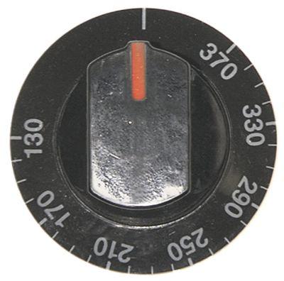 Knap Termostat T.maks. 370°C ø 64mm Akse ø 6x4,6mm Udglatning nede passer til MALAG sort