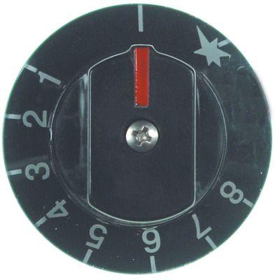 Knap Gastermostat 1-8 ø 64mm Akse ø 9x7mm Udglatning horisontal passer til MALAG