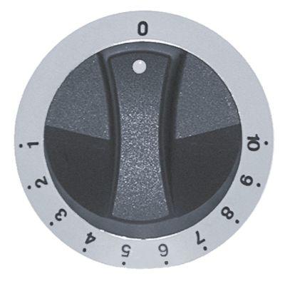Knap Termostat 1-10  -°C ø 77mm Akse ø 6x4,6mm Udglatning oppe