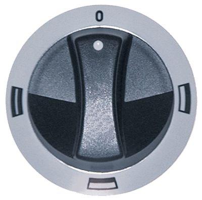 Knap Bageovn OH/UH/OH+UH  -°C ø 77mm Akse ø 6x4,6mm Udglatning oppe hvid/sort
