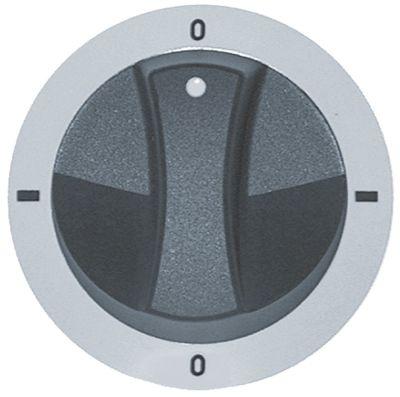 Knap Kontakt 0-1-0-1  -°C ø 77mm Akse ø 6x4,6mm Udglatning oppe sølv
