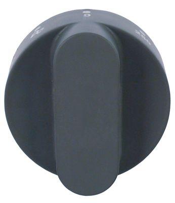 Knap Termostat T.maks. 250°C ø 55mm Akse ø 6x4,6mm Udglatning nede grå Arbejdsområde 50-250°