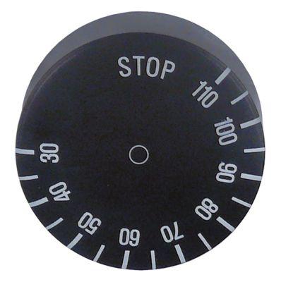 Knap Termostat T.maks. 110°C 30-110°C ø 415mm Akse ø 6x4,6mm Udglatning oppe passer til CEWAL