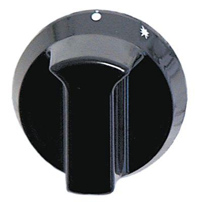 Knap Gastermostat 1-8  -°C ø 52mm Akse ø 10x8mm Udglatning venstre sort