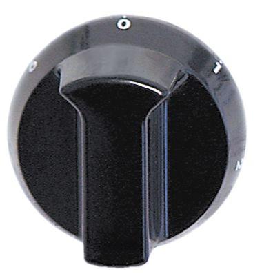 Knap Kontakt 7-takt  -°C ø 52mm Akse ø 6x4,6mm Udglatning nede sort