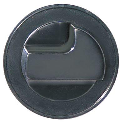 Knap uden symbol ø 65mm Akse ø 6x4,6mm Udglatning venstre sort