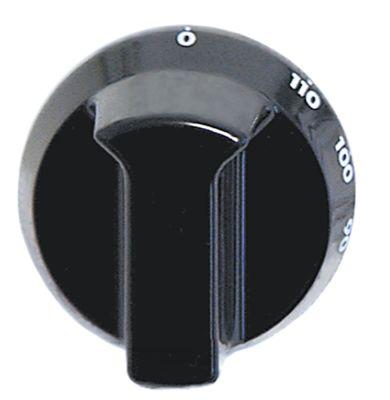 Knap Termostat T.maks. 110°C 30-110°C ø 52mm Akse ø 6x4,6mm Udglatning nede