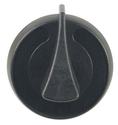 knob without symbol ø 65mm shaft ø 6x4.6mmshaft flat upper black