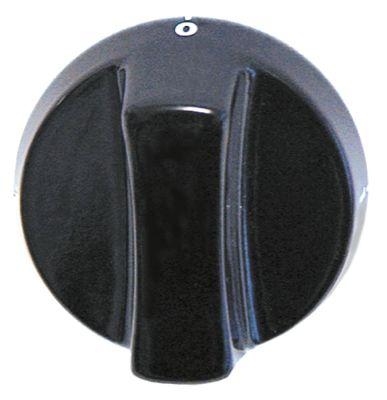 Knap Kontakt 4-takt  -°C ø 64mm Akse ø 6x4,6mm Udglatning nede sort