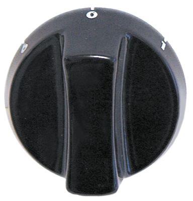 Knap Kontakt 7-takt ø 64mm Akse ø 6x4,6mm Udglatning nede sort