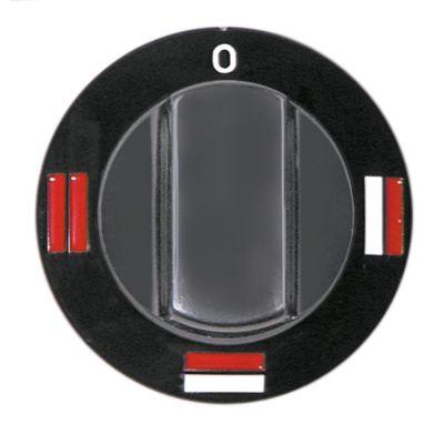 Knap Bageovn OH/UH/OH+UH ø 60mm Akse ø 6x4,6mm Udglatning nede sort