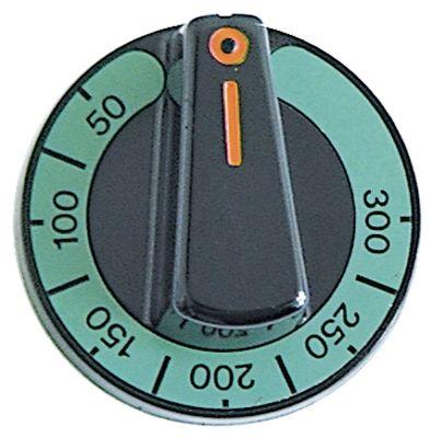 Knap Termostat T.maks. 300°C 50-300°C ø 60mm Akse ø 6x4,6mm Udglatning oppe