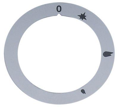 Knapsymbol Gashane med tændflamme ID ø 50mm sølv UD ø 66mm