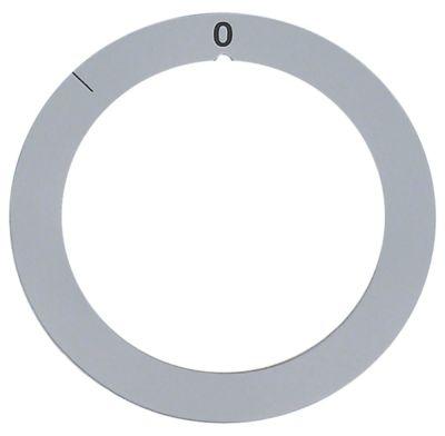Knapsymbol Kontakt 0-1 ID ø 50mm sølv UD ø 66mm
