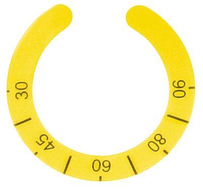 Knapsymbol Termostat T.maks. 90°C 30-90°C gul