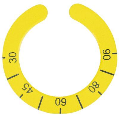 Knapsymbol Termostat T.maks. 90°C 30-90°C gul