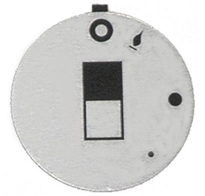 Knapsymbol Gashane med tændflamme EGA24197 sølv UD ø 45mm