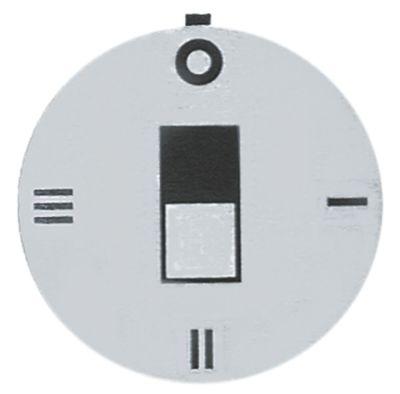 Knapsymbol Kontakt 4-takt sølv UD ø 45mm