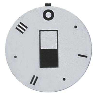 Knapsymbol Kontakt 7-takt sølv UD ø 45mm