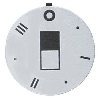 Knapsymbol Kontakt 7-takt sølv UD ø 45mm