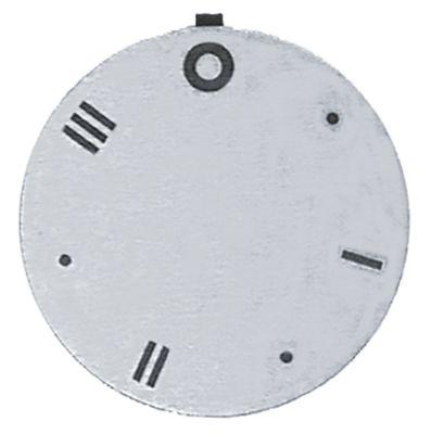 Knapsymbol Kontakt 7-takt sølv UD ø 45mm