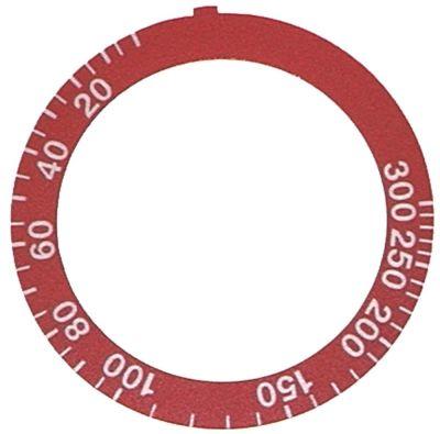 Knapsymbol Termostat T.maks. 300°C 0-300°C ID ø 455mm rød UD ø 59mm Drejevinkel 270°