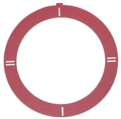 Knapsymbol Kontakt 1-2-1-2  -°C ID ø 455mm rød UD ø 59mm