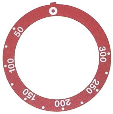 Knapsymbol Termostat T.maks. 300°C 50-300°C ID ø 455mm rød UD ø 59mm Drejevinkel 270°