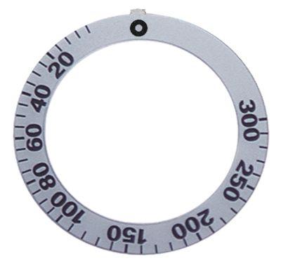 Knapsymbol Termostat T.maks. 300°C 0-300°C ID ø 455mm sølv UD ø 59mm Drejevinkel 270°