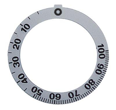 Knapsymbol Termostat T.maks. 100°C 0-100°C ID ø 455mm sølv UD ø 59mm Drejevinkel 270°