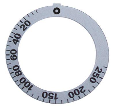 Knapsymbol Termostat T.maks. 270°C 0-270°C ID ø 455mm sølv UD ø 59mm Drejevinkel 250°