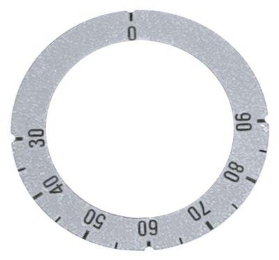 Knapsymbol Termostat T.maks. 90°C 30-90°C sølv Drejevinkel 270°