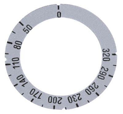 Knapsymbol Termostat T.maks. 320°C 50-320°C sølv Drejevinkel 270°