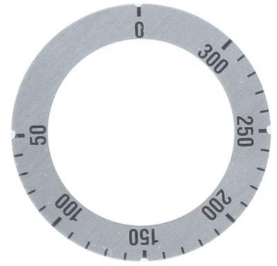 Knapsymbol Termostat T.maks. 300°C 50-300°C sølv Drejevinkel 310°
