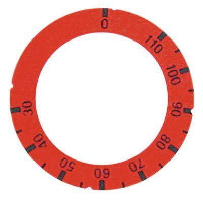 Knapsymbol Termostat T.maks. 110°C 30-110°C rød Drejevinkel 270°